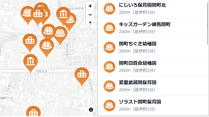 周辺施設マップ（１カテゴリのみ）